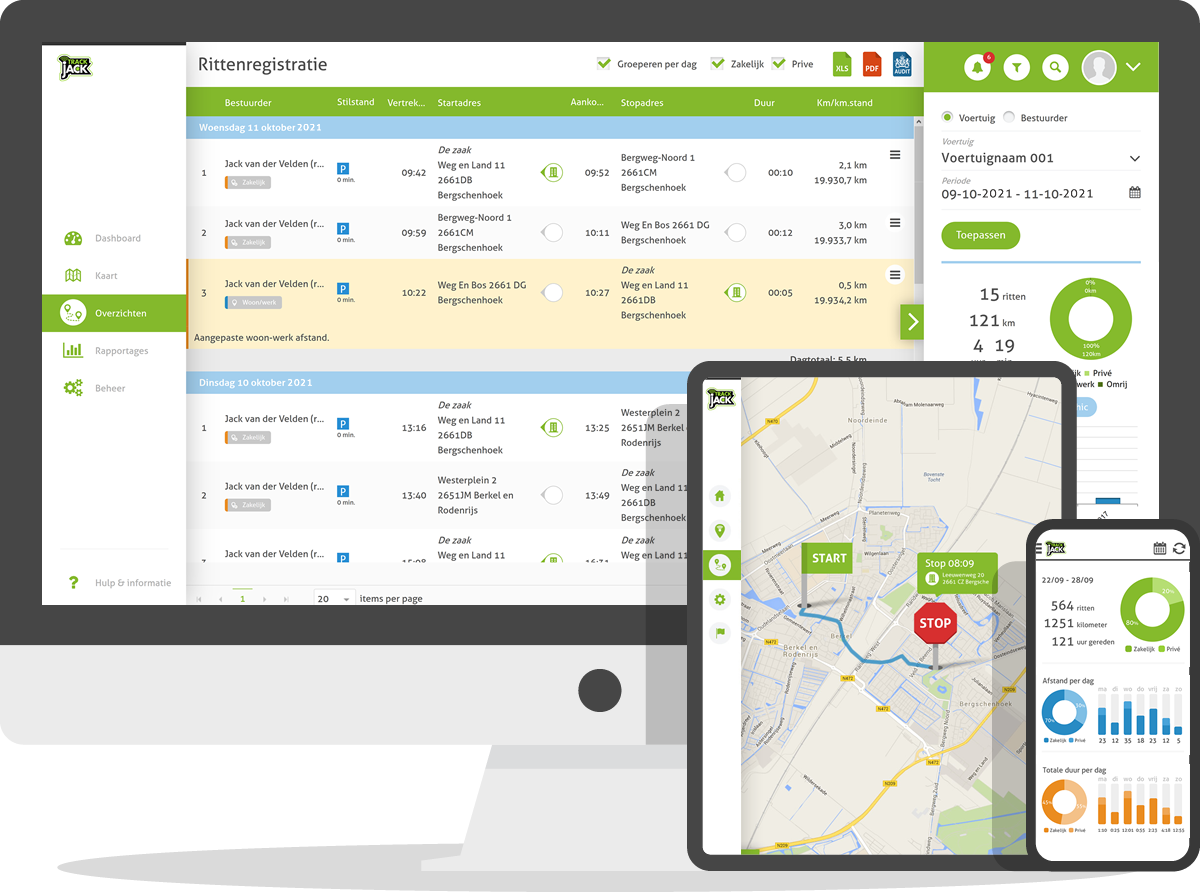 Auto online traceren via account en app