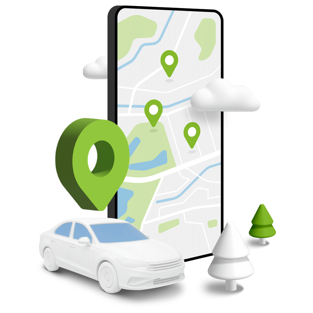 Voiture connectée à un smartphone via l'application TrackJack